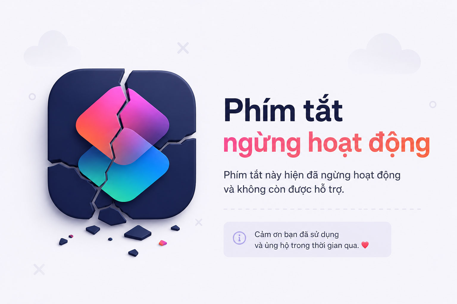 Phím tắt ngừng hoạt động